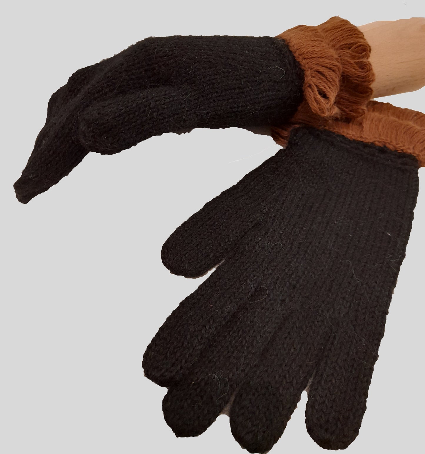 Alpaca Black Fringe Gloves