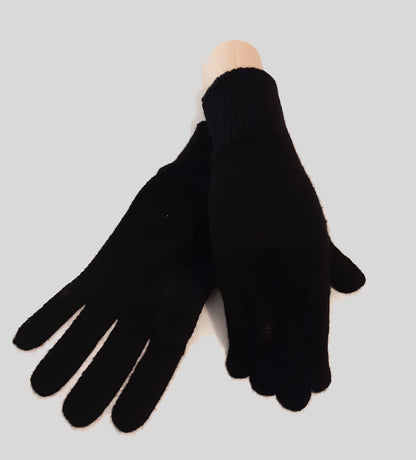 Alpaca Knit Men Gloves Black
