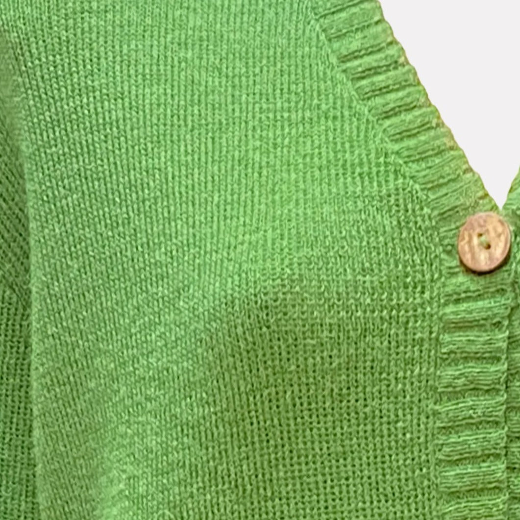 Alpaca Button-Down Cropped Cardigan