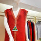 Alpaca Women's Button Up Pullover Vest Red