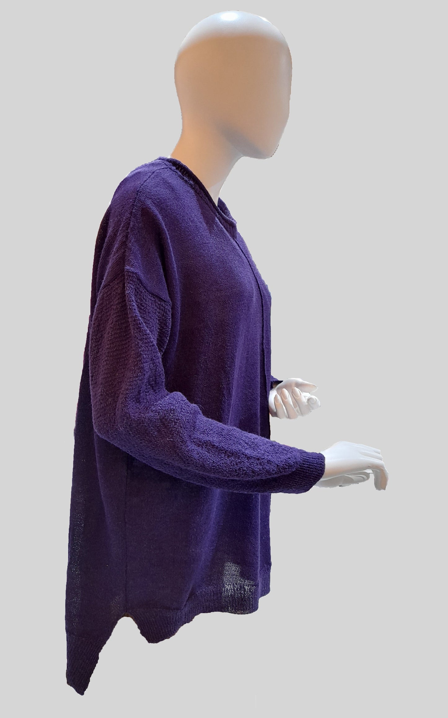 Alpaca Basic Solid Shoulder Sweater Oversized