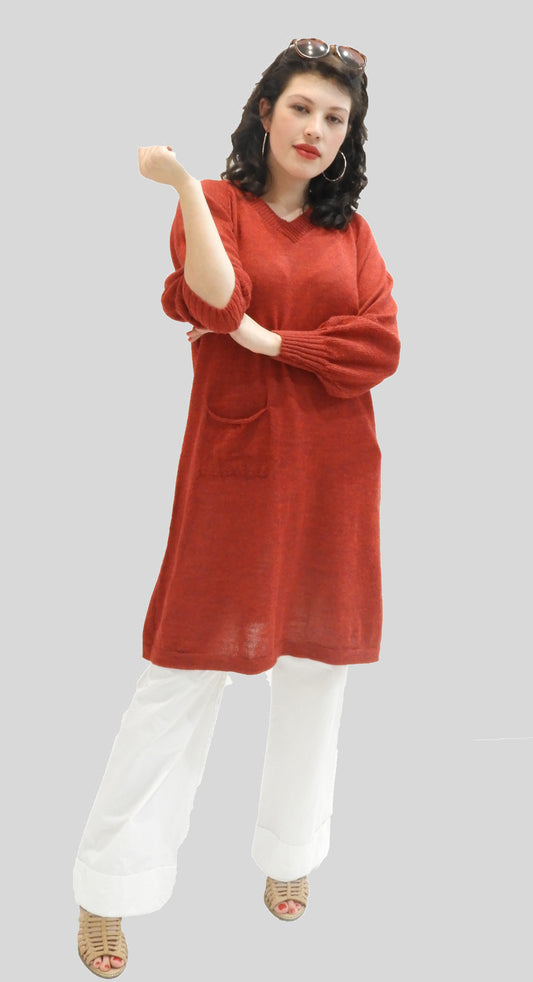 Alpaca Puff Sleeve Dress