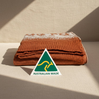 Australian Alpaca  Blanket Wrap Throw Alaska, Terracotta